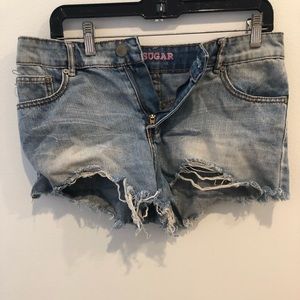 Distressed Denim Shorts